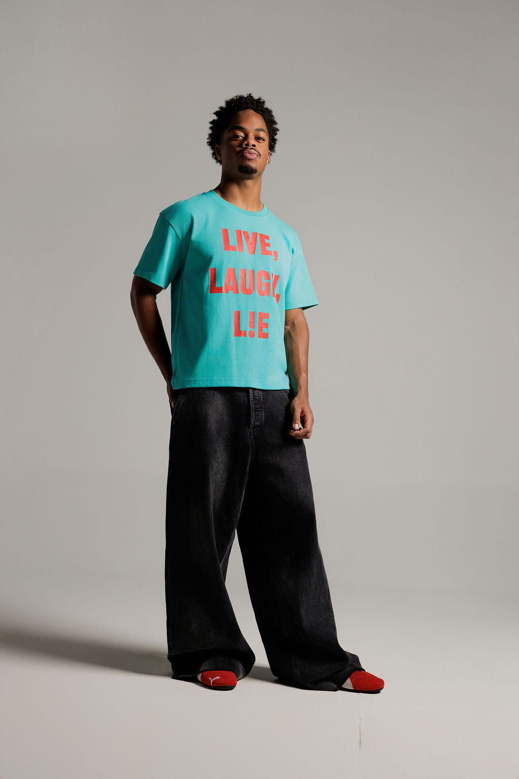 "Live Laugh Lie" Sea Green Tee