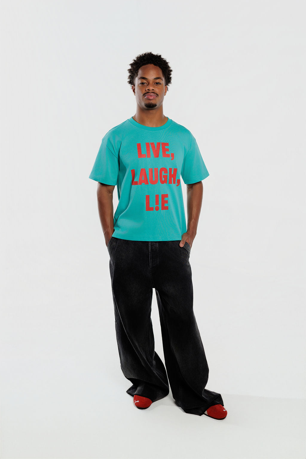 "Live Laugh Lie" Sea Green Tee